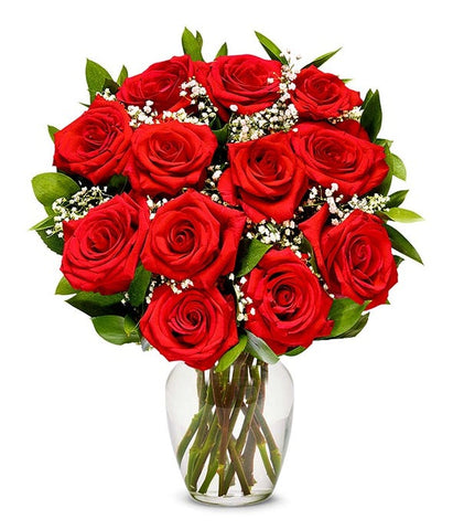 PREMIUM DOZEN RED ROSES IN A VASE